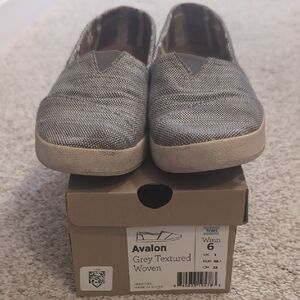 TOMS Avalon Charcoal Woven Slip-Ons